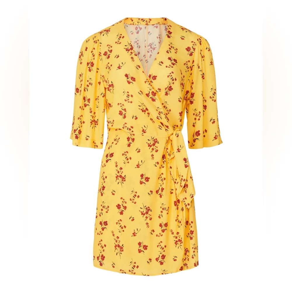 Sunny Yellow Floral Wrap Dress – 2